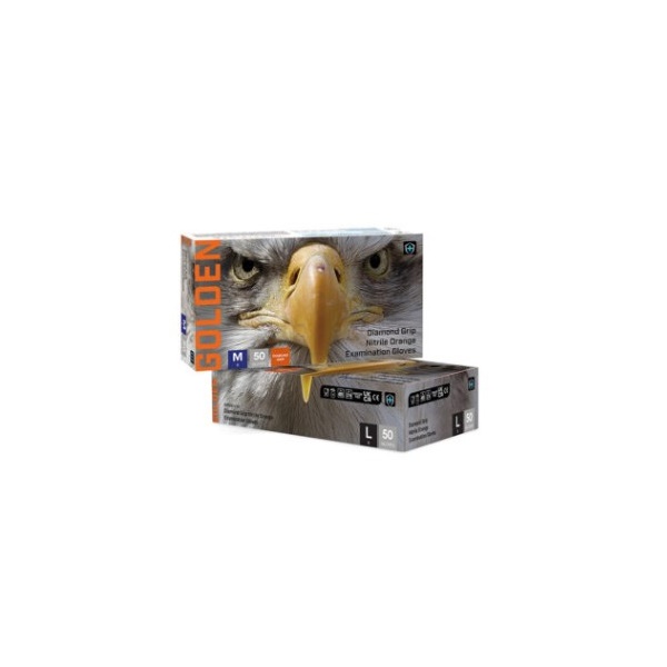 Click for a bigger picture.GOLDEN Diamond Grip PF NITRILE 10 x50 Med