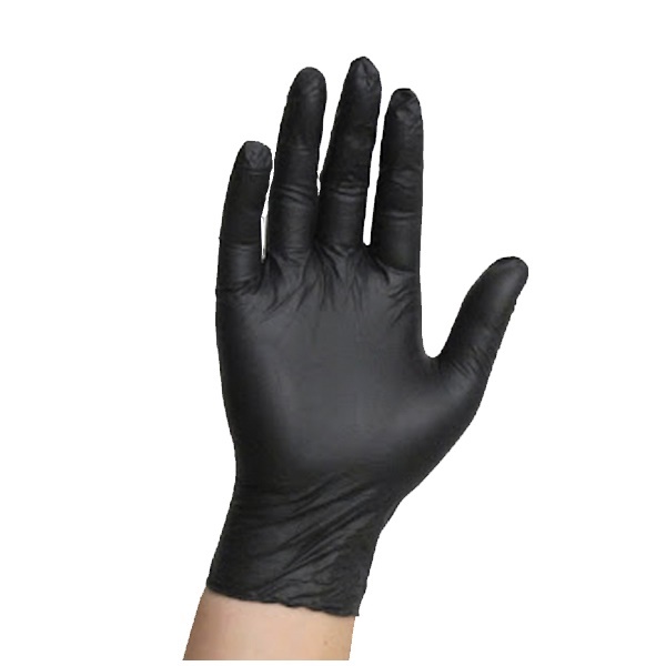 Click for a bigger picture.BLACK PF Nitrile Glove  medium x 100