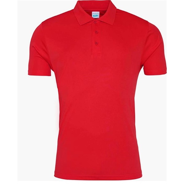 Click for a bigger picture.Red Smooth Polo JUST COOL BY AWDIS- sm