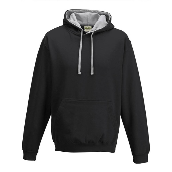 Click for a bigger picture.Black/Heather Grey Varsity HOODIE  x.large