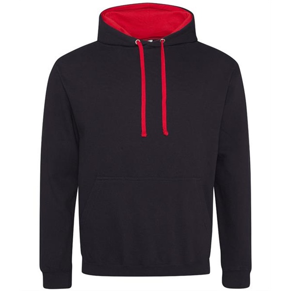 Click for a bigger picture.Black/Red Varsity HOODIE small