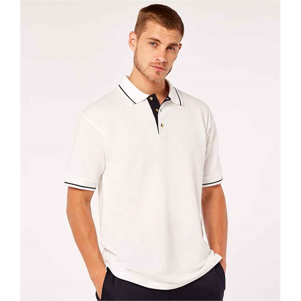 Click for a bigger picture.Navy/White St Mellion POLO SHIRT small