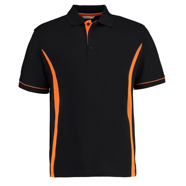 Click for a bigger picture.Black/Orange Scottdale POLO SHIRT small