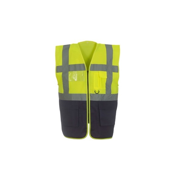 Click for a bigger picture.Yellow/Navy YOKO Executive Vest - med