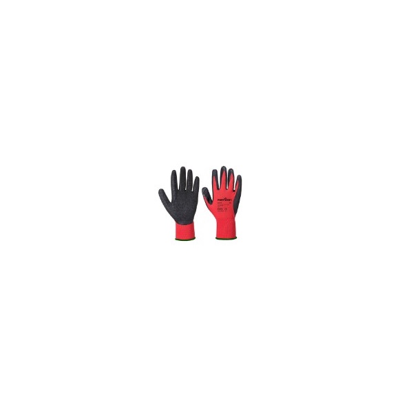 Click for a bigger picture.Red/Black Flex Grip Latex Glove  (8) med