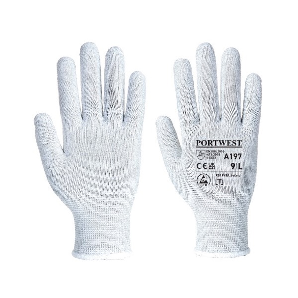 Click for a bigger picture.Grey Antistatic Shell Glove Med x12