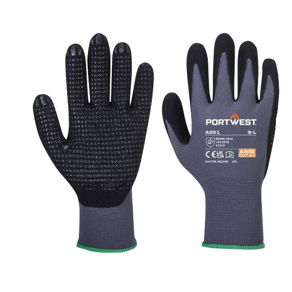 Click for a bigger picture.Grey/Black DermiFlex Plus Glove (8) med
