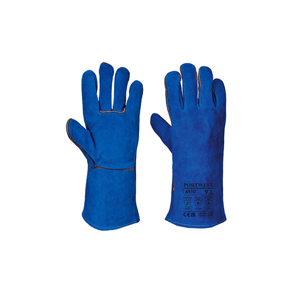 Click for a bigger picture.Blue WELDERS GAUNTLET x 6 pairs