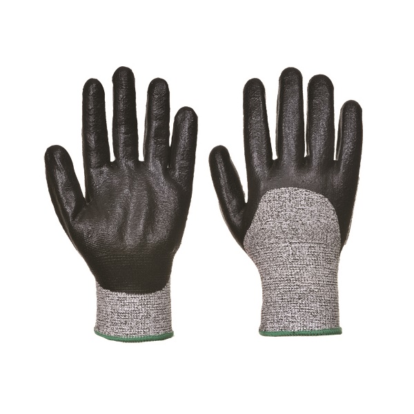Click for a bigger picture.Cut 5 NITRILE 3/4 Coated Gloves, large