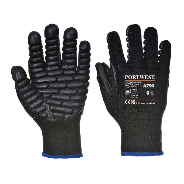 Click for a bigger picture.Black Anti Vibration Glove - med
