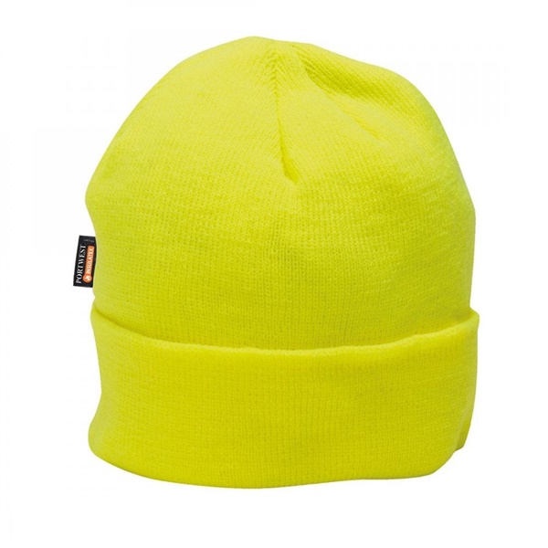 Click for a bigger picture.Yellow Knitted INSULATED CAP