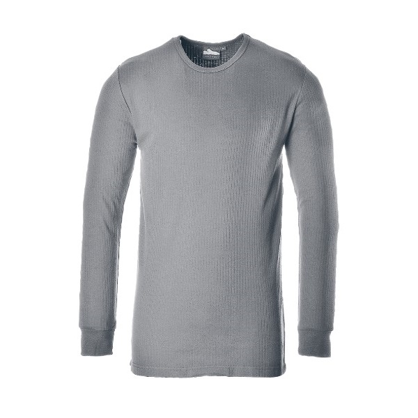 Click for a bigger picture.Grey Long Sleeve THERMAL T-SHIRT medium