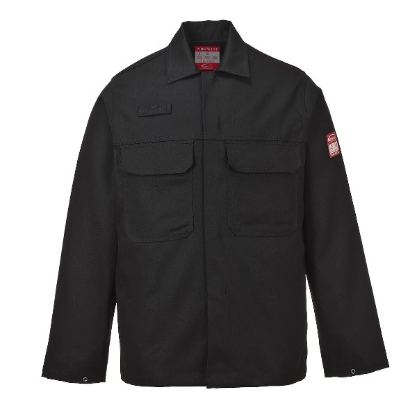 Click for a bigger picture.Black Bizweld Flame Resistant JACKET large