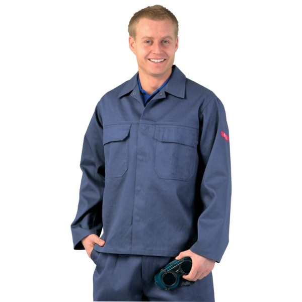 Click for a bigger picture.Navy Bizweld Flame Resistant JACKET small