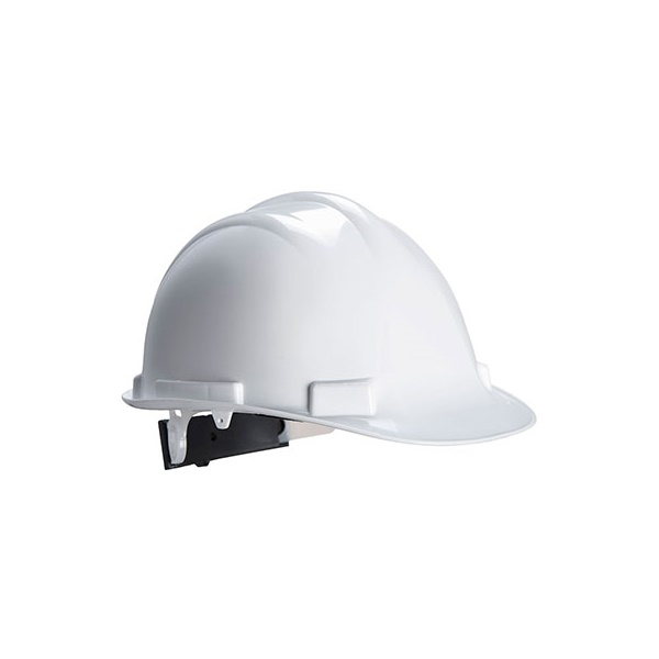 Click for a bigger picture.White Polypropylene Safety HELMET