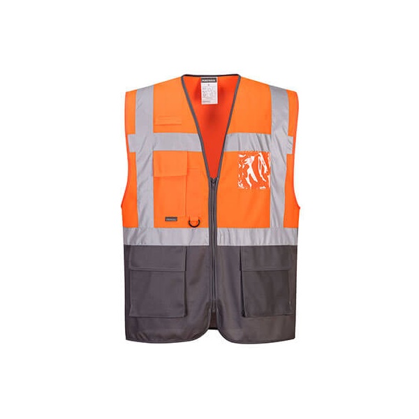 Click for a bigger picture.Orange/Navy Warsaw Executive VEST x.large