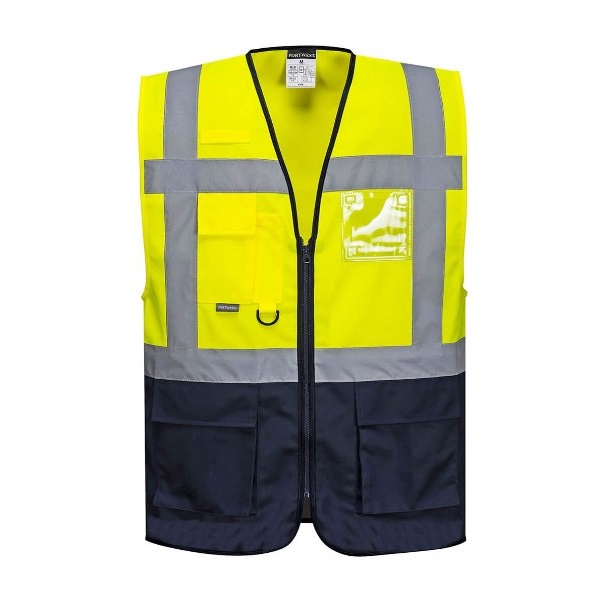 Click for a bigger picture.Yellow/Navy Warsaw Executive VEST x.large