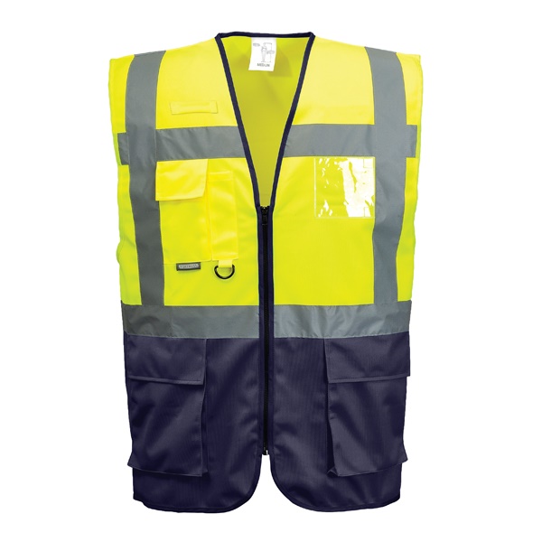 Click for a bigger picture.Yellow/Navy Warsaw Executive VEST large