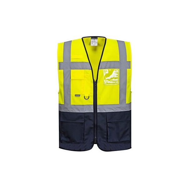 Click for a bigger picture.Yellow/Navy Warsaw Executive VEST 4xl