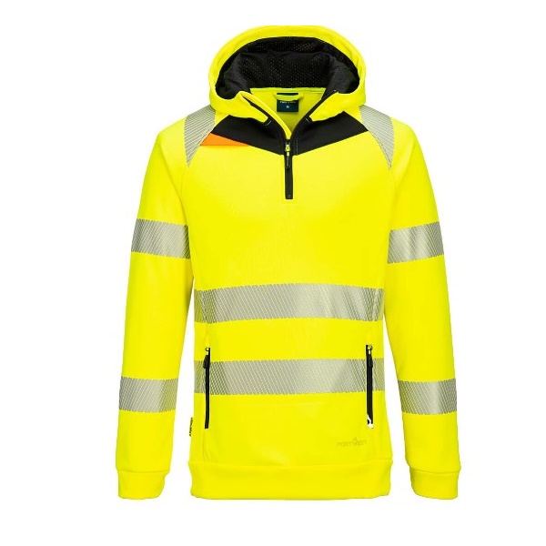 Click for a bigger picture.Yellow/Black DX4 Hi-Vis 1/4 Zip Hoodie med