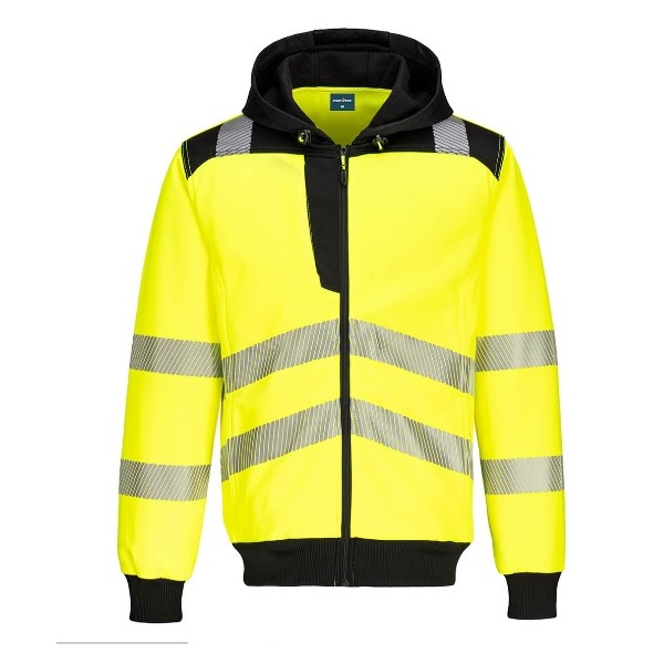 Click for a bigger picture.Yellow/Black PW3 Hi-Vis Zip Hoodie med