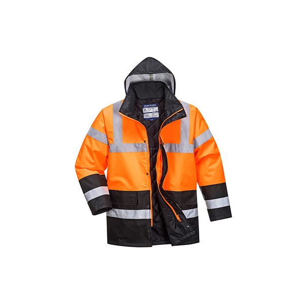 Click for a bigger picture.Orange/Navy Two Tone TRAFFIC JACKET small