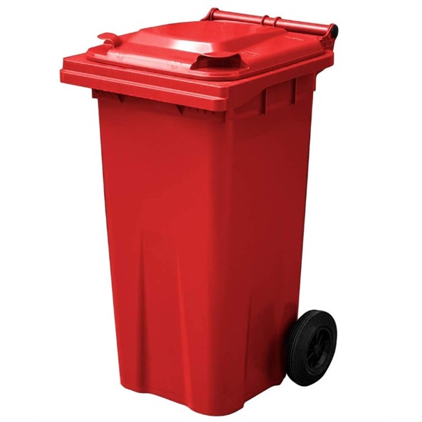 Click for a bigger picture.240lt 2-WHEELED BIN red