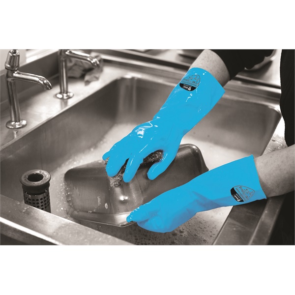Click for a bigger picture.Blue RUBBER GLOVES size 8-8.5 (L)  x144