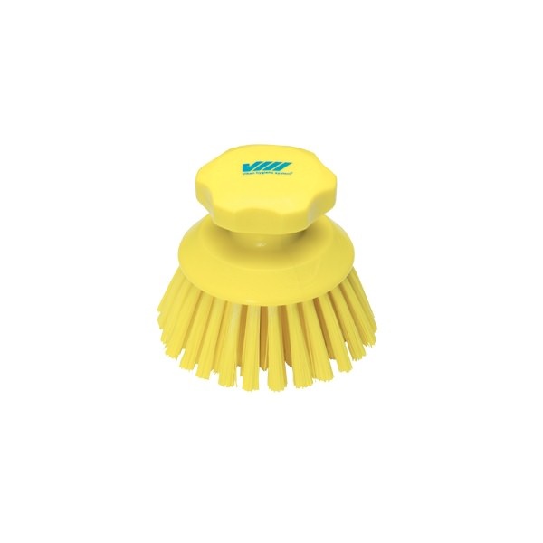 Click for a bigger picture.Round HAND SCRUB brush yellow