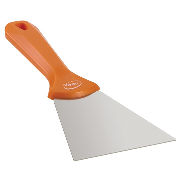 Click for a bigger picture.Orange 100mm Stainless Steel Hand SCRAPER