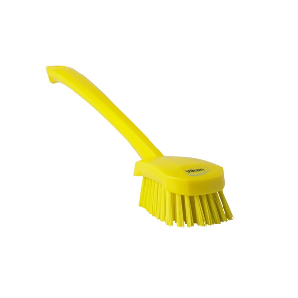 Click for a bigger picture.Long handle CHURN brush yellow