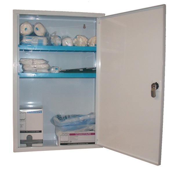 Click for a bigger picture.Lockable First Aid CABINET + compartments