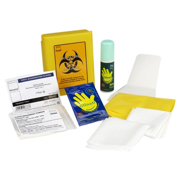 Click for a bigger picture.Biohazard Clean Up Kit Box - 1 application