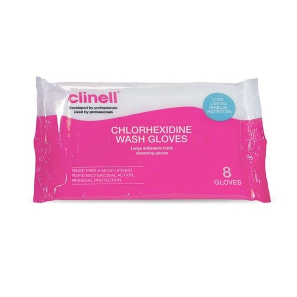 Click for a bigger picture.Clinell 2% Chlorhexidine Gloves
