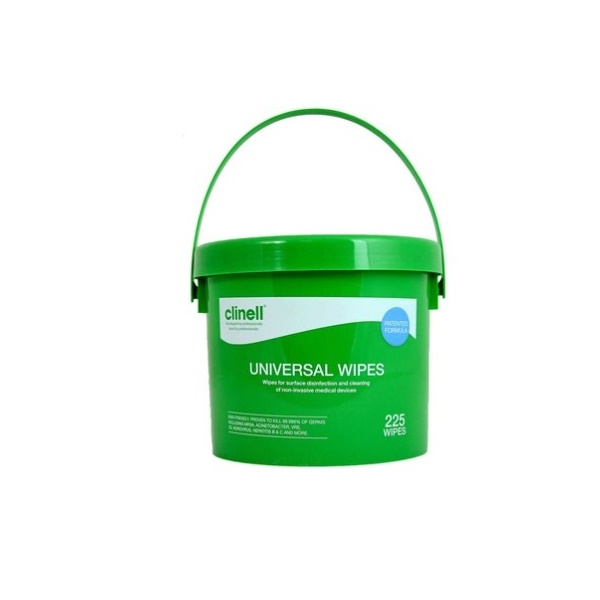 Click for a bigger picture.Clinell Universal Wipes Bucket 225