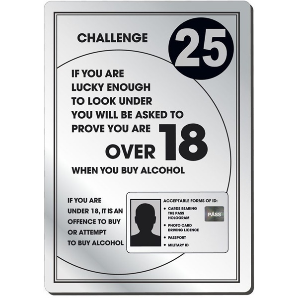 Click for a bigger picture.Over 18 Bar Sign – Aluminium (29.7 X 21cm)