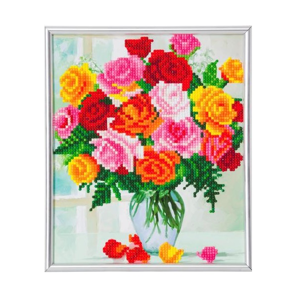 Click for a bigger picture.Crystal Art Flowers 21 x 25cm Picture Fram