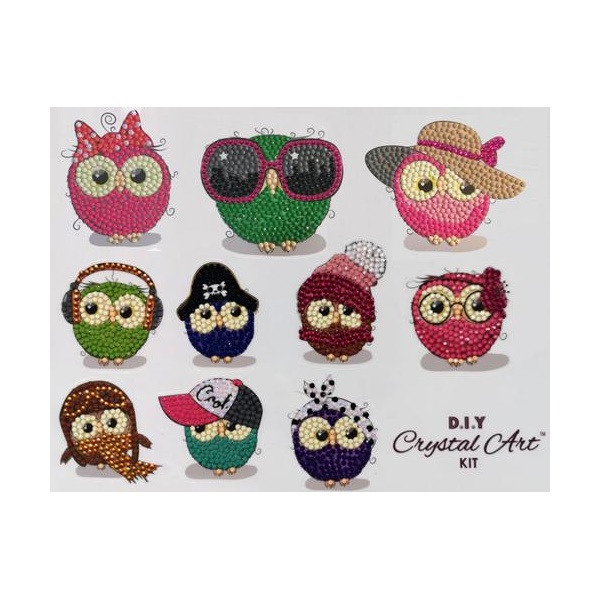Click for a bigger picture.Crystal Art Owl Life 21 x 27cm Sticker Set