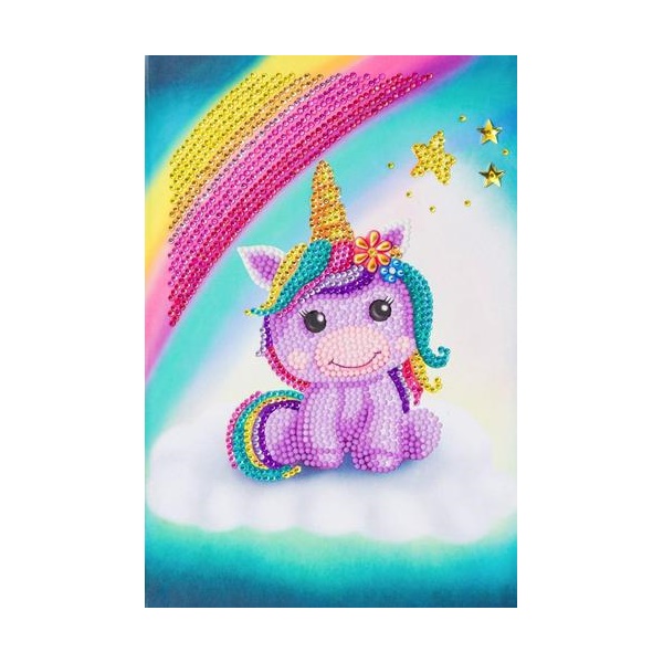 Click for a bigger picture.Crystal Art Unicorn Smile Notebook CANJ-3