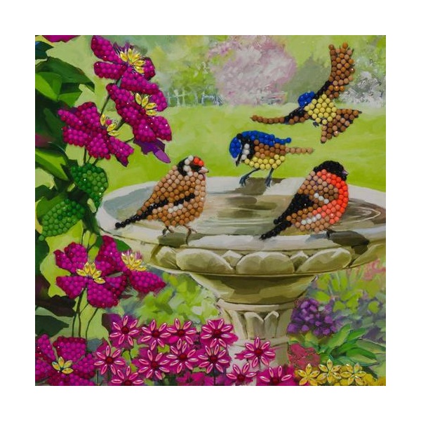 Click for a bigger picture.Crystal Art Birds 18 x 18cm Card CCK-A50