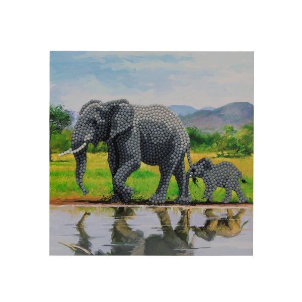Click for a bigger picture.Crystal Art Elephant 18 x 18cm Card CCK-A5