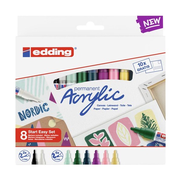Click for a bigger picture.edding 8S Acrylic Marker Easy Starter Set