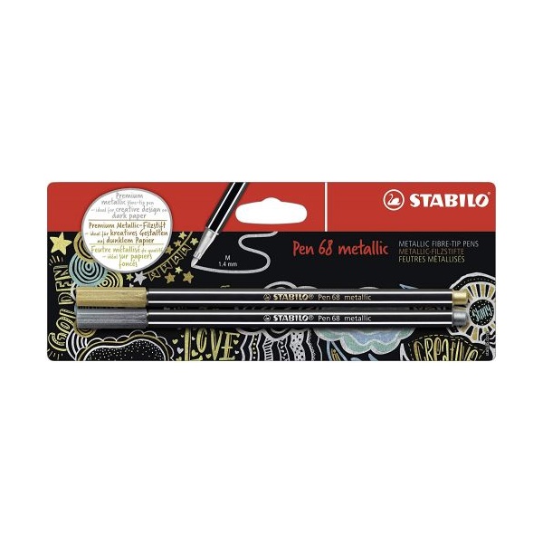 Click for a bigger picture.STABILO Pen 68 Metallic Fibre Tip Pen 1.4m