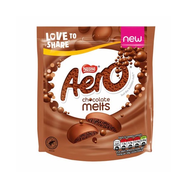 Click for a bigger picture.AERO Melts Milk Chocolate Sharing Bag 92g