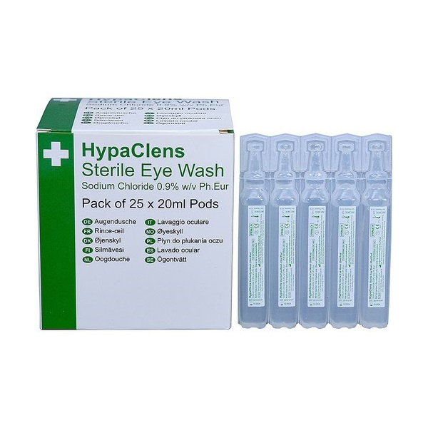 Click for a bigger picture.HypaClens Sterile Eyewash 20ml Pods (Pack