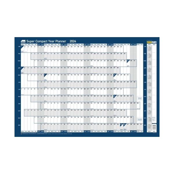 Click for a bigger picture.Sasco Super Compact Year Wall Planner 2024