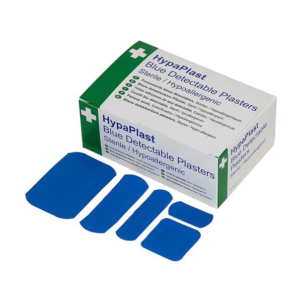Click for a bigger picture.HypaPlast Blue Metal Detectable Plasters A