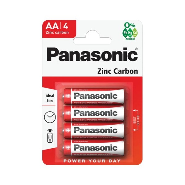 Click for a bigger picture.Panasonic Zinc Batteries AA R6 1.5V (Pack