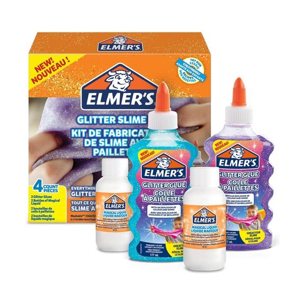 Click for a bigger picture.Elmers Glue Glitter Slime Kit Purple and B