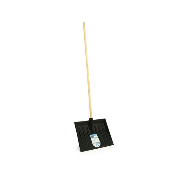 Click for a bigger picture.Plastic Snow Shovel With Wood Handle And B